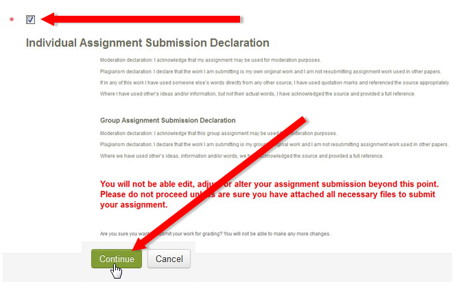 Assignment declaration